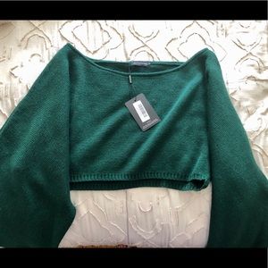 PLT Bottle Green Knitted Wide Sleeve Jumper